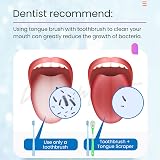 YKL 3-Pack Tongue Scraper & Cleaning Brush - Double-Sided Soft Design view 6