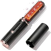 Cordless Hair Straightener Brush, Fast Heating 4500mAh Portable Hot Brush with Ionic Technology, 320℉-390℉ Adjustable Heat, Anti-Scald, Auto Shut-Off for Travel &amp; Touch-Ups, Ideal for Women &amp; Girls