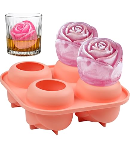 3D Rose Ice Cube Tray - 9 Cavity Silicone Mold For Elegant Flower Ice Cubes In Drinks & Cocktails