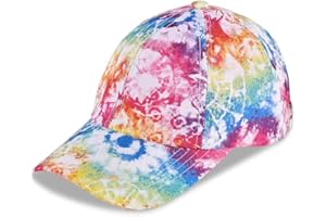 BDBKYWY Girls Baseball Cap Sun Hat: Outdoor Sports Gift for Kids Girls Beach Hat Tie Dye Baseball Hat Adjustable Trucker Hat