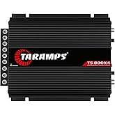 Taramps TS 800x4 2 Ohms Black Multichannel Stereo Amplifier 800 Watts Rms, 4 Channels, Full Range, Car Audio Digital 2 Bridged Channel, Crossover High/Low Pass, with RCA and Automatic High Level Input