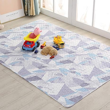 Amazon Co Jp 夏用 綿 カーペット 折り畳み 軽量 リビングラグ キルティング 洗える 洗濯機ok センターラグ 赤ちゃん キッズ プレイ マット 薄手 夏ラグ 通気性 抗菌防臭 滑り止め 50 150 キッズラグ カラー 長方形 正方形 花柄 リーフ柄 幾何学模様 防音マット ホーム