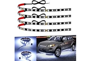 KEIUROT 12v led Strip Lights 12" Connectable White Led Light Strips for Cars Motorcycle Golf Cart Boat Marine Waterproof 12V Led Light Strip, 4Pack