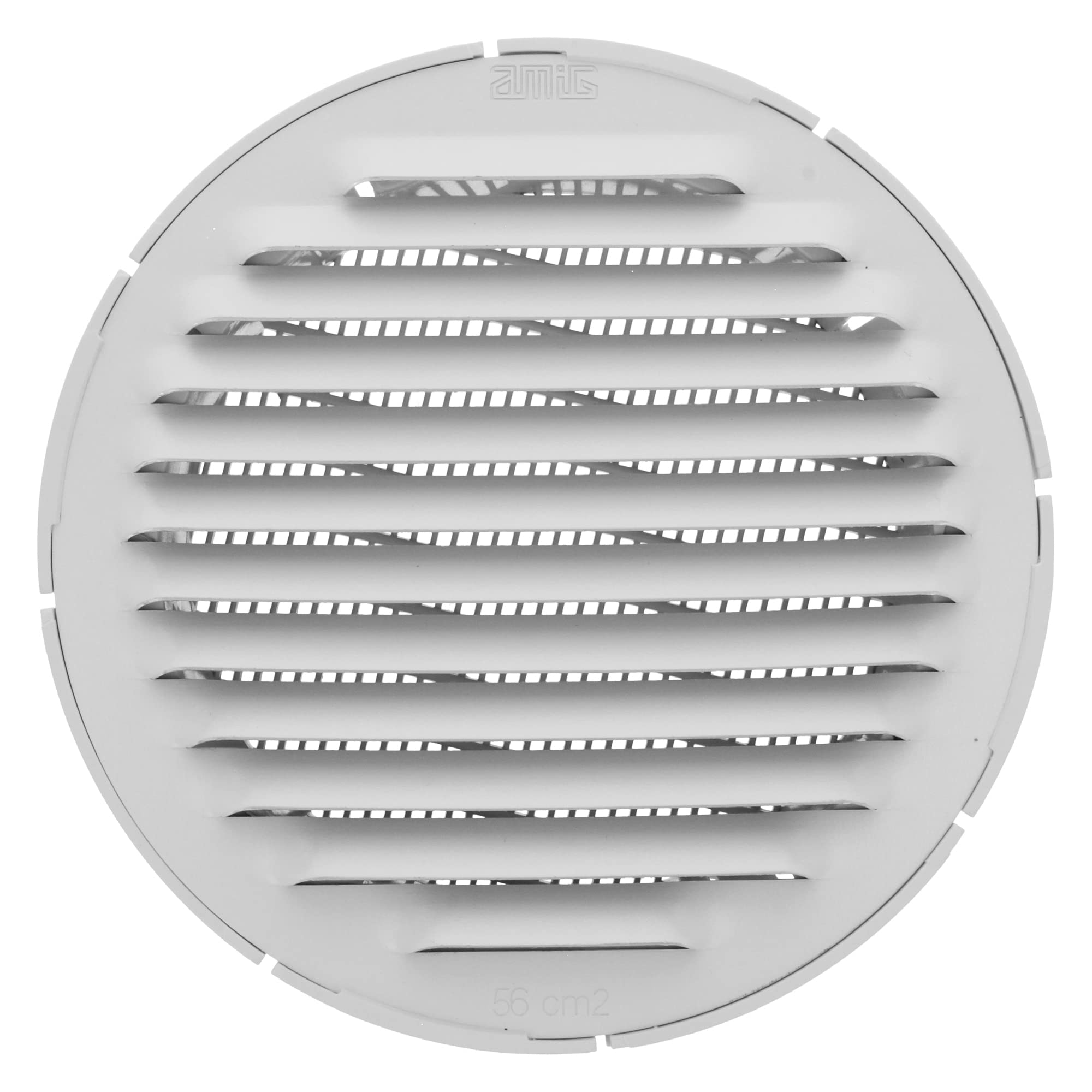 Amig - Round Aluminium Grille with Mosquito Net - Ventilation Grids for Air Outlet - Ideal for Ceiling in Kitchen and Bathroom - Inner Diameter Ø8 cm - White