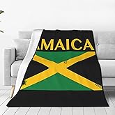 Cute Jamaica Flag Blanket for Women Men Soft Flannel Throw Blanket 50"x40"for Couch Sofa Bed Office Decor