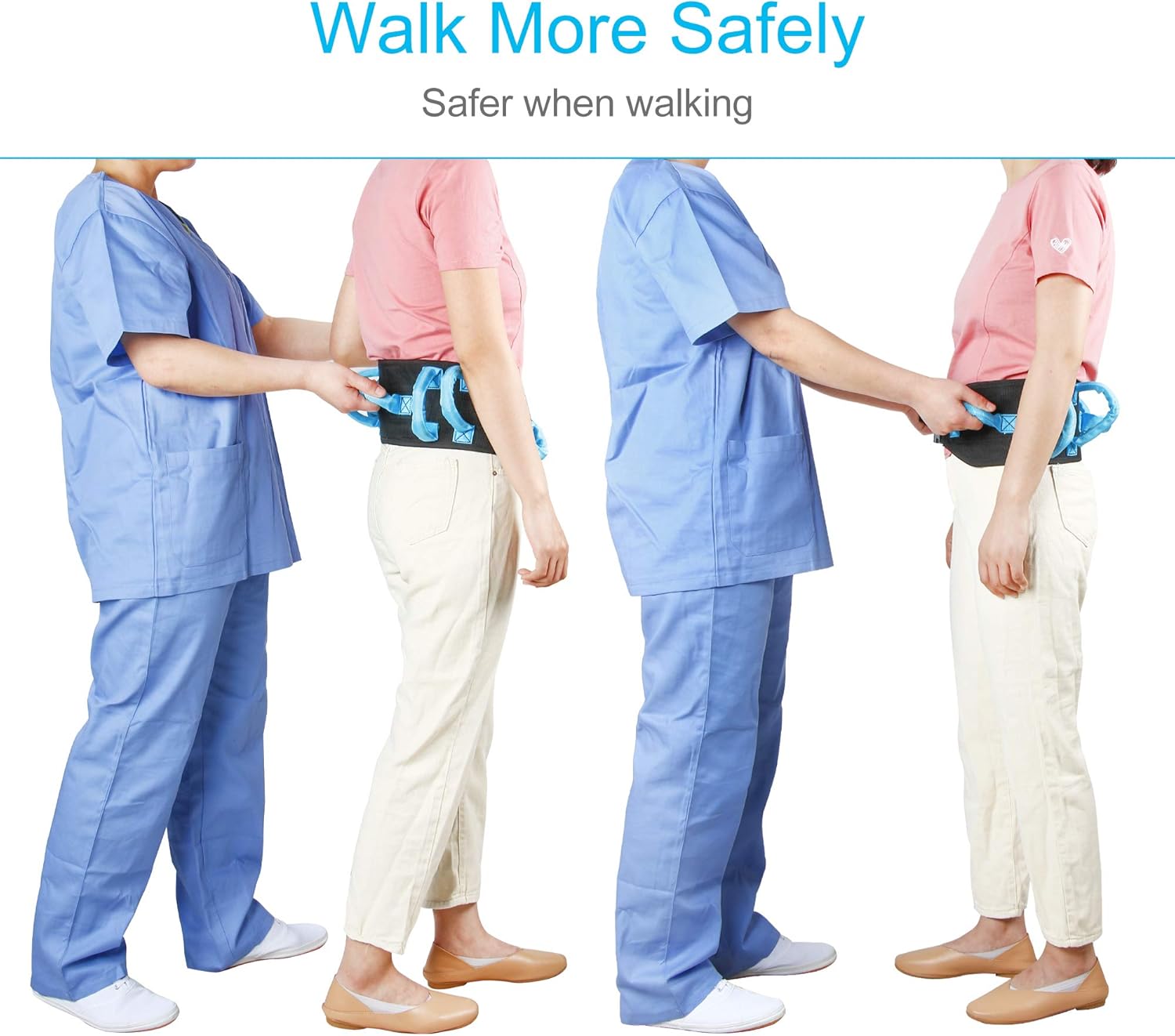 REAQER Transfer and Walking Gait Belt with 7 Handles for Patient Care(Adjustable Waist Circumference:31"~51"): Health & Personal Care