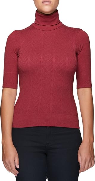 Made in Italy SENSI' Dolcevita Donna Manica Corta Morbida Microfibra Senza  Cuciture Seamless lencicol Maglioni e cardigan Abbigliamento