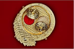 LUXCKY Golden Decorative Designer Roli Chawal/Rice Holder, Kumkum Haldi Holder Rakhi Pooja Thali Indian Festival Diwali Pujan Mandir Tika Roli Plate (Rectangle Shape) (Lotus Round Shape)