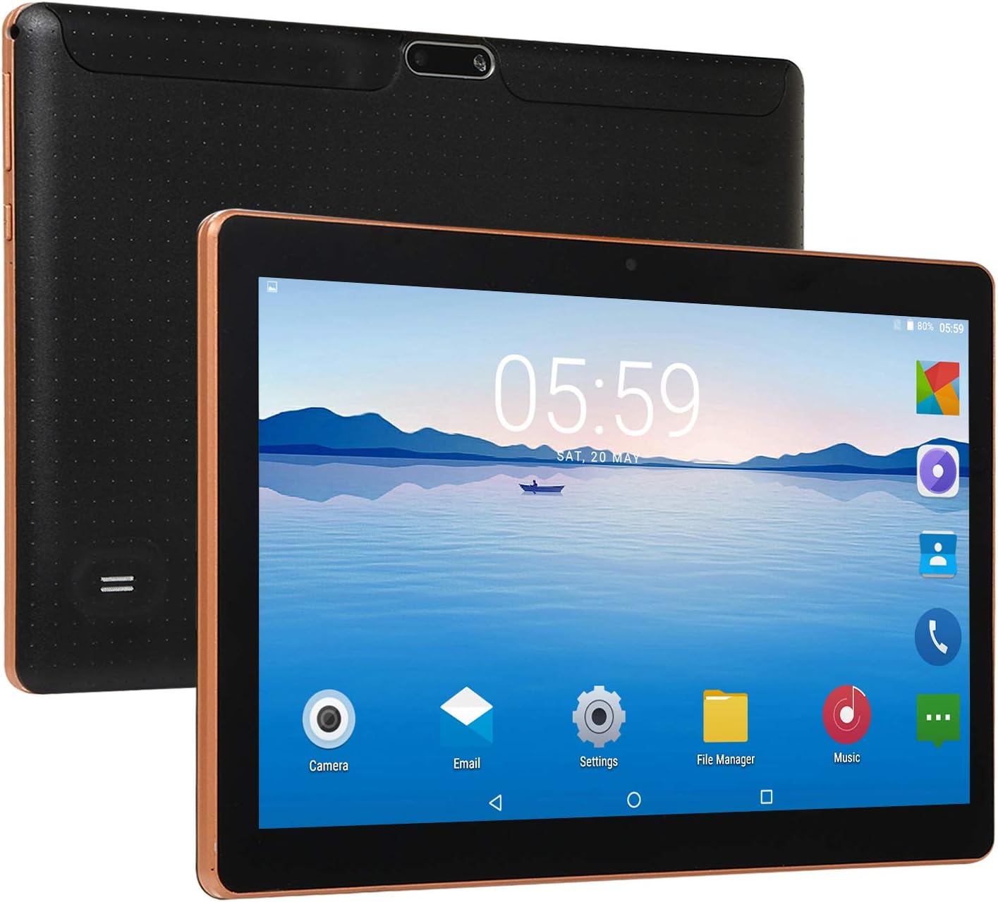 Dicstorets 10.1 Inch 4+64G HD Game Tablet Computer PC Ten Core Android 8.0 GPS 3G Wifi Dual Camera black UK plug