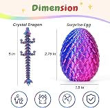 YILCER 4Pcs Dragon Eggs Inside Dragon 3D Printed Easter Gift Set Multicolor view 7
