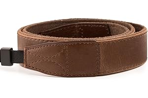 MegaGear MG1519 SLR, DSLR Leather Shoulder or Neck Strap for Canon, Nikon, Samsung, Olympus, Sony, Fujifilm, Panasonic-Dark B