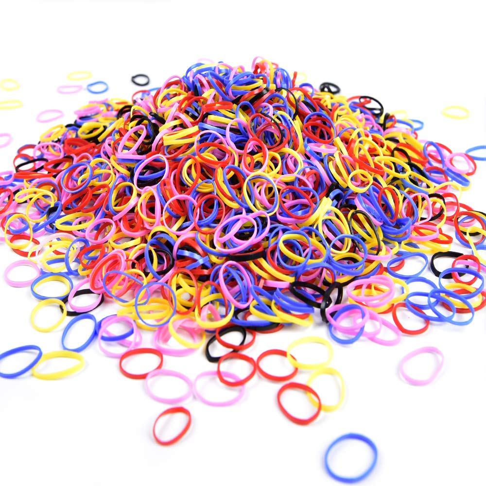 Hair Bands, MORGLES 1000pcs Small Hair Elastic Bands with Box for Adult, Multi-Colored