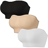 saillsen Womens Girls Strapless Bras Non-Slip Wirefree Breathable Based Bandeau Everyday Bra Tube Top