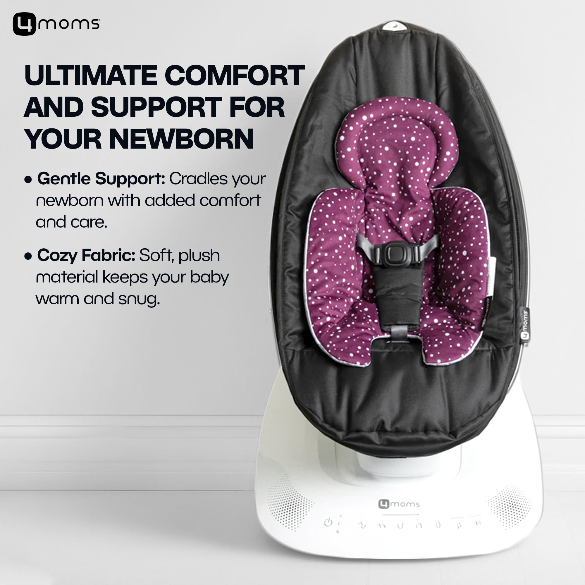 4moms RockaRoo and MamaRoo Infant Insert, Machine Washable, Soft, Plush Fabric, Reversible Design, Maroon