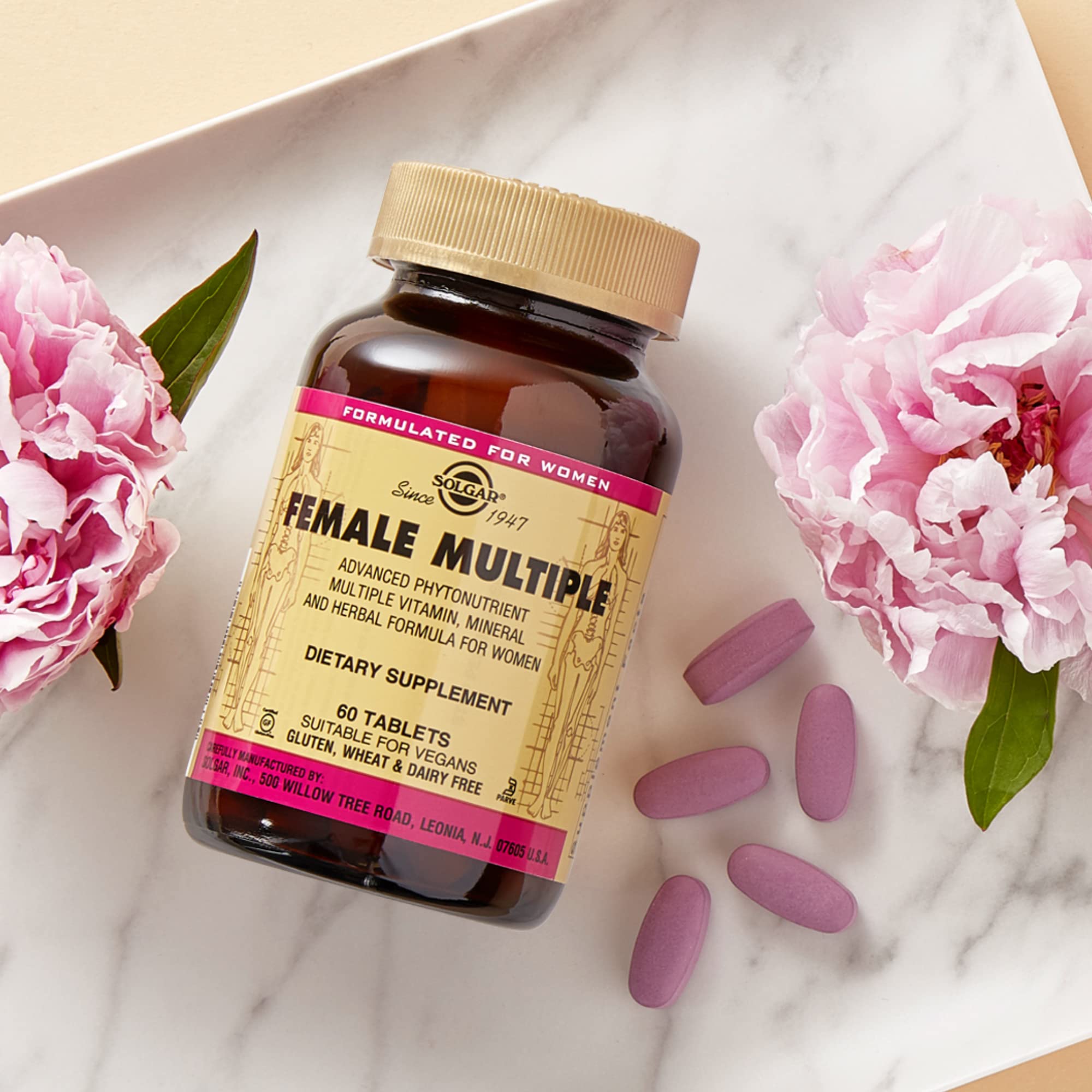 Solgar Female Multiple, 120 Tablets - Multivitamin, Mineral & Herbal Formula for Women - Advanced Phytonutrient - Vegan, Gluten Free, Dairy Free, Kosher - 40 Servings