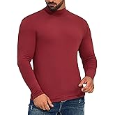 ZAFUL Men's Mock Turtleneck Shirts Long Sleeve Lightweight Slim Fit Undershirt Tops Ribbed Pullover Dress Base Layer Shirts