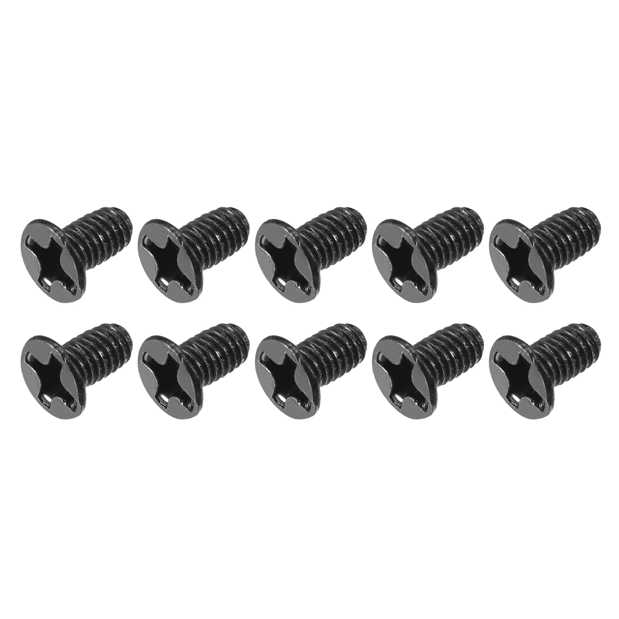 METALLIXITY Phillips Flat Head Screws (M3 x 6mm) 500Pcs, Carbon Steel Machine Screws - for Glasses Watch and Other Small Electronics, Black