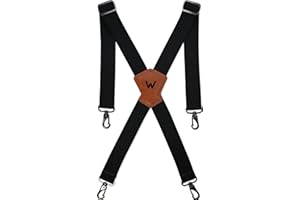 WELKINLAND 1.5In HD Elastic Suspenders, Heavy-Duty Work Suspenders, Comfy Belt Loop Suspenders with Hooks, Men Suspender for Pants, Men's Suspender for Jeans