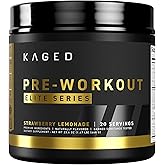 Kaged Pre Workout Elite Powder | Strawberry Lemonade | Pre-Workout with Creatine, Beta Alanine, L-Citrulline, BCAAs | 388 mg Organic Caffeine | Pre Supplements for Men & Women | 20 Servings