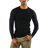 ToBeInStyle Men's Heavy or Medium Weight Premium Waffle Thermal Long Sleeve Crewneck Shirt