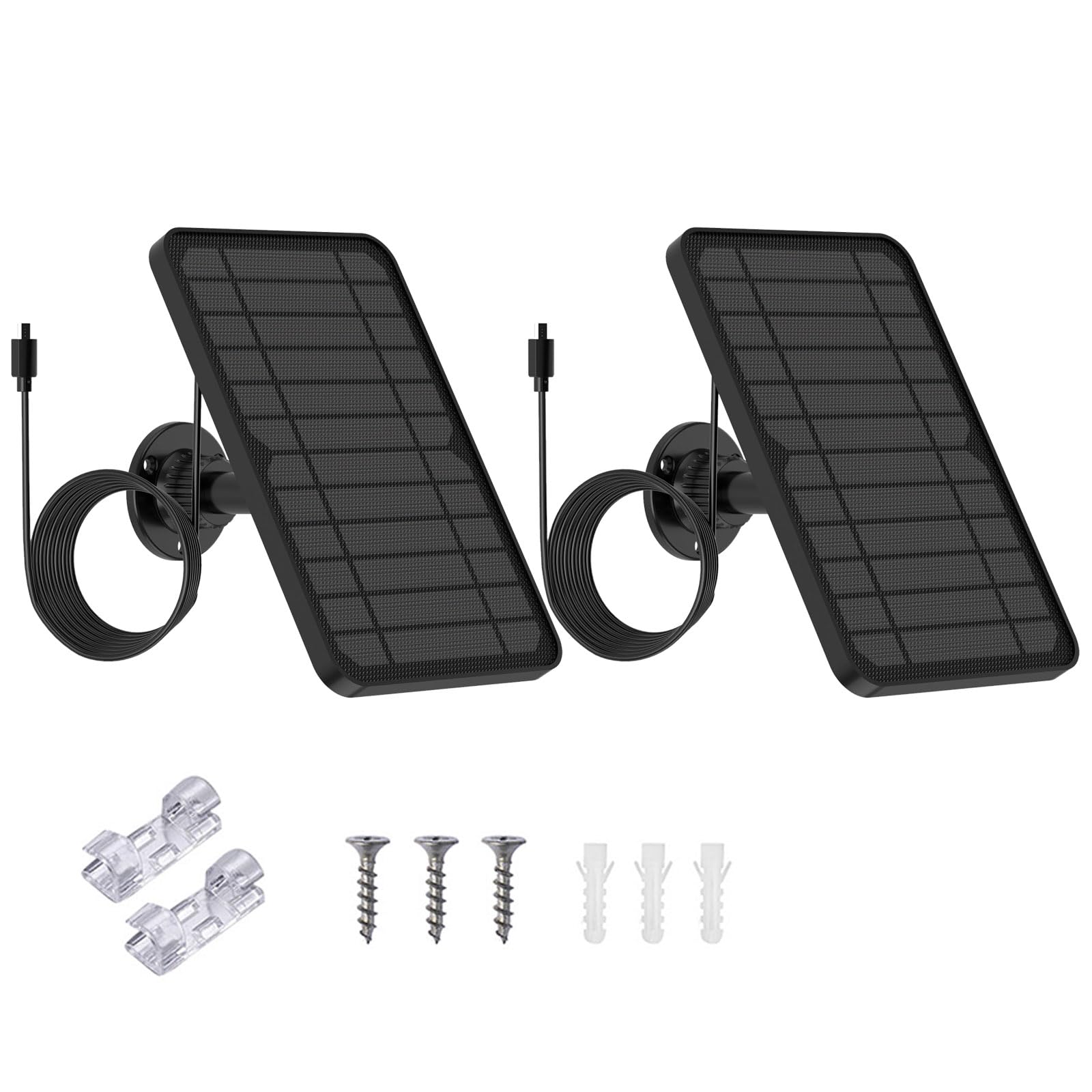 Gusfeliz 2 Pack Solar Panel for Blink Outdoor Camera, 5V 5W, Compatible with Blink XT/XT2/Outdoor (3rd Gen), IP67 Waterproof, 360° Adjustable Mount, 13.1ft Charging Cord