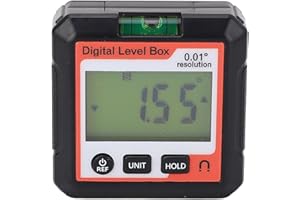 WALFRONT Digital Angle Finder 4x90 Degree Magnetic Angle Gauge with Screwdriver for Woodworking Cutting (Orange White)