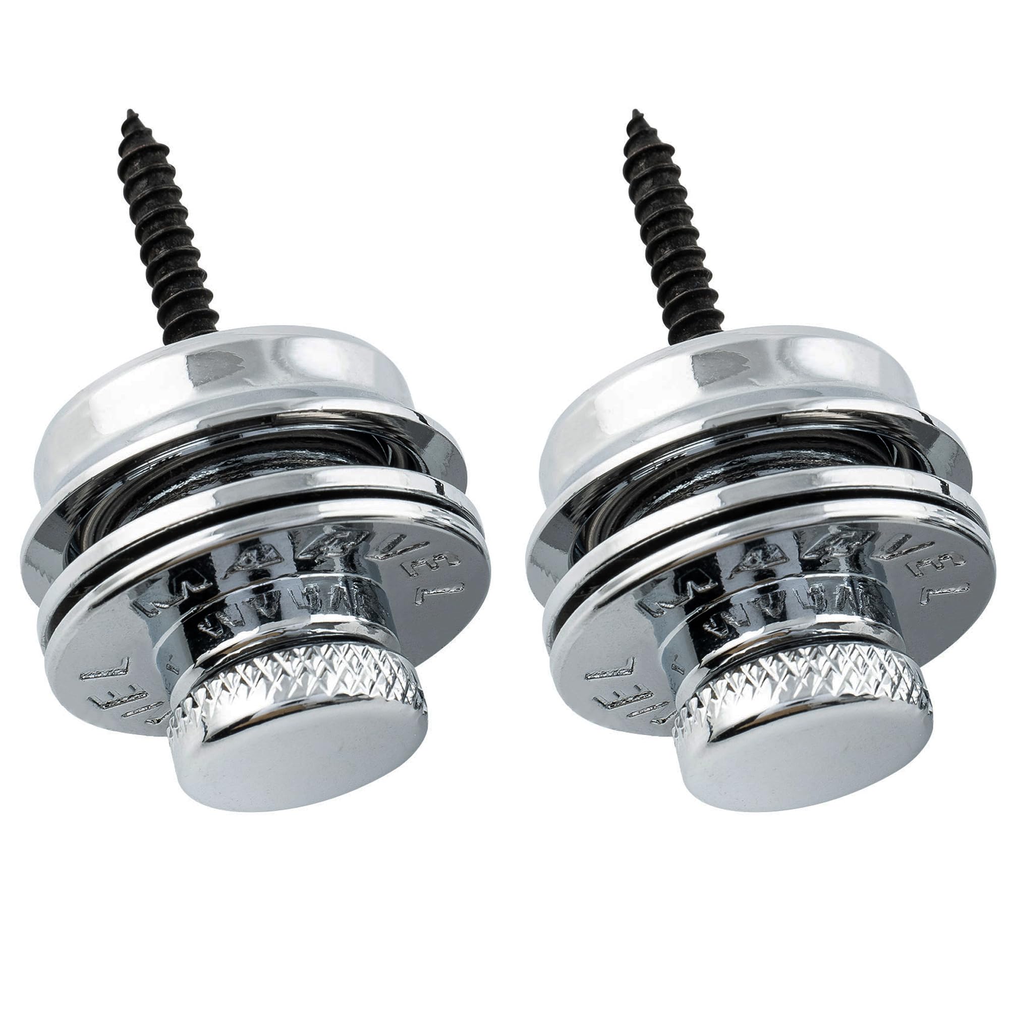 Musiclily Pro Heavy Duty Guitar Security Strap Locks Strap Lock Buttons for Electric Acoustic Guitar Bass, Chrome(Set of 2)