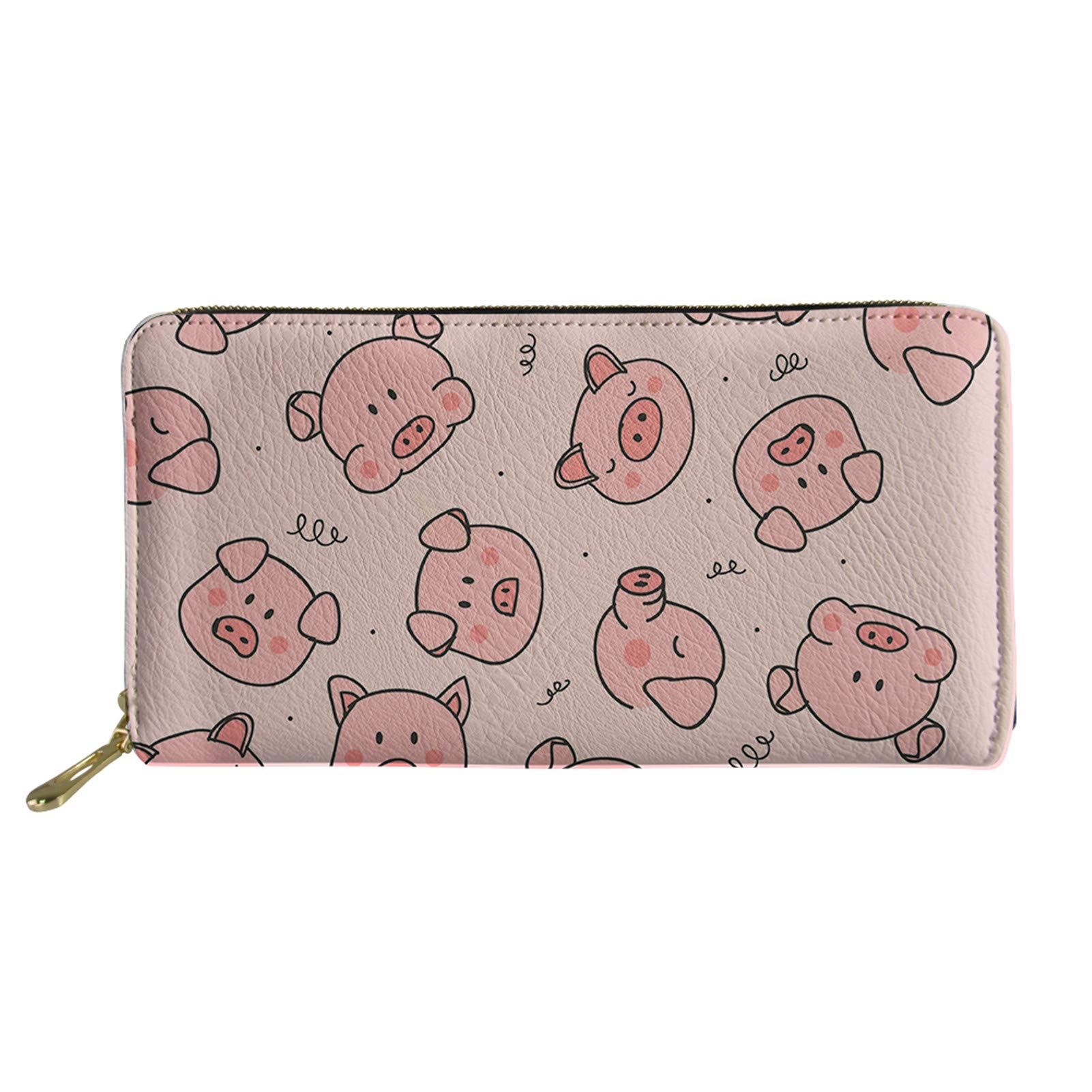 Belidome Pig Wallet Leather Bag Purse for Women Teen Girls for Gifts Pink Clutch Wallet, Pink Pig Gifts for Pig Lovers