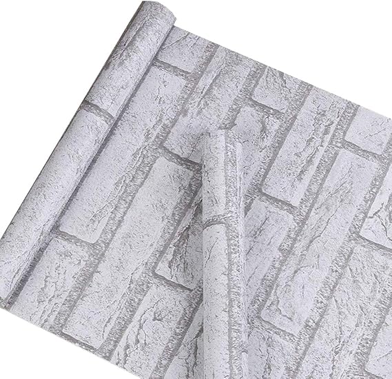 Self Adhesive Grey White Brick Contact Paper Vinyl Peel and Stick