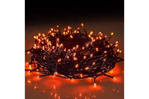 Twinkle Star, 200 LED Indoor Outdoor String Light 66 ft for 8 Modes Waterproof for Indoor Outdoor Christmas Tree Wedding Party Bedroom Orange