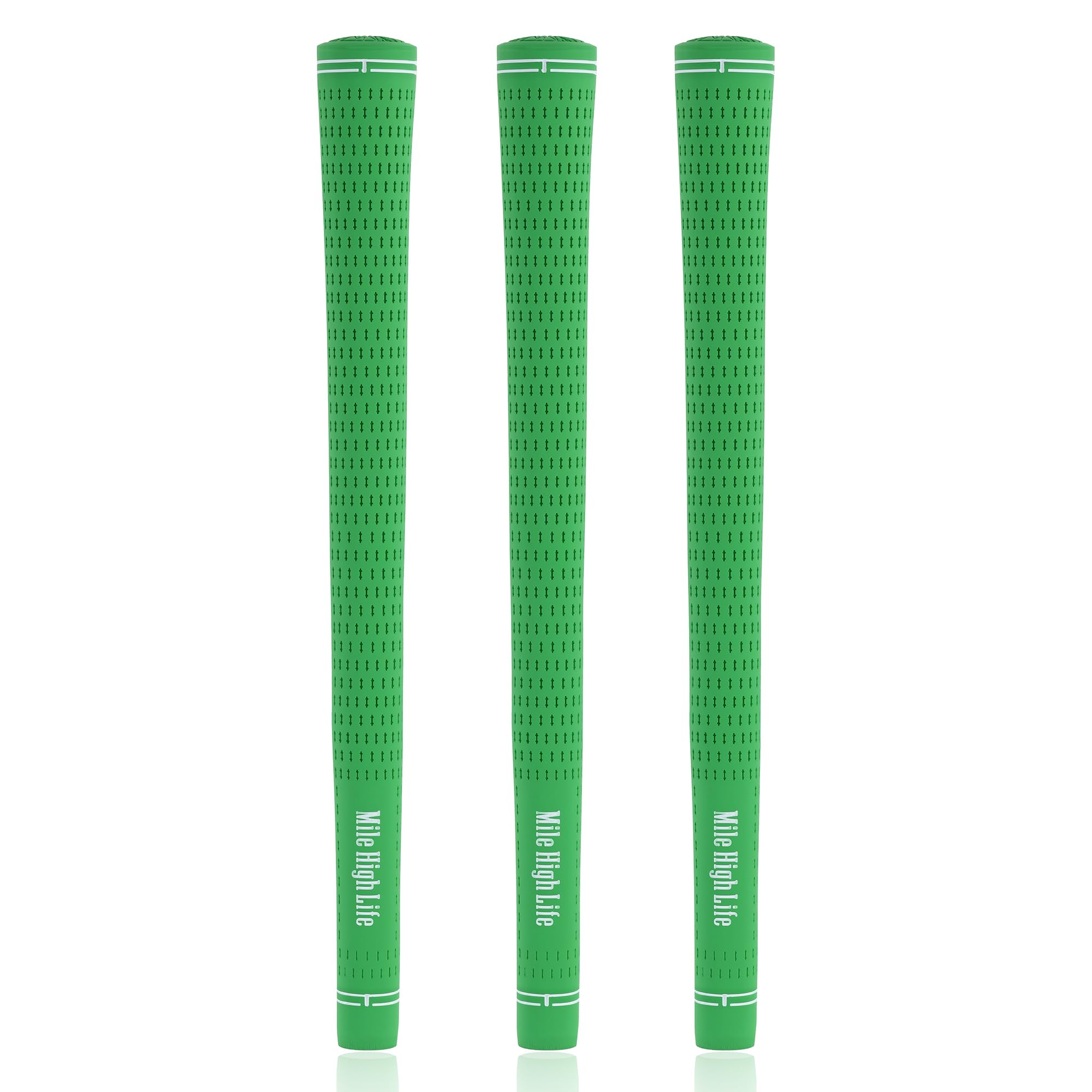 Mile High Life Golf Grips | Standard Golf Club Grips | 3 Pack or 13 Pack Golf Grips Bundle | Entry Level Rubber Golf Grip for Men, Women, Juniors(3 Pack Green)