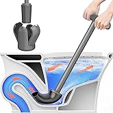 Upgraded Toilet Plunger with Holder, Wall Mounted Toilet Bowl Plunger with Hideaway Caddy, Dual Handle Plunger for Bathroom B