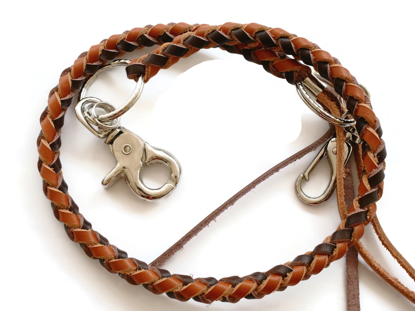 BrownBeans, Biker Style Mens Teens Braided Leather Lanyard Wallet Chain Fob Key Holder Wallet Strap (BBKC7003) (A04)