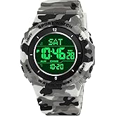 Lorciix Mens Digital Watch, Sport Military Watches for Men Waterproof LED Screen Large Face Tactical Watch with Backlight Alarm Stopwatch Wrist Watch