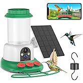 SEHMUA Hummingbird Feeder with Camera, 1 Year Trial AI Identify Birds Species, Smart Bird Cam with Solar Panel, Ant Moat & Bee Proof, Gift for Bird Watching