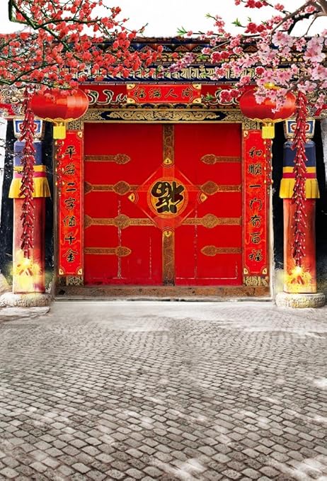 Amazon Yeele 21年春祭り背景 5x7フィート 写真撮影用 カップレット 爆竹 フロントドア 背景 赤いランタンテーマ パーティー装飾 子供 大人 家族写真撮影 小道具 バックペーパー 背景布 通販