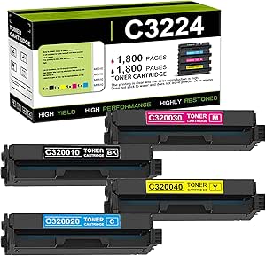 Amazon.com: Bey 4 Pack Compatible C320010 C320020 C320030 C320040 Remanufactured Toner Cartridge 