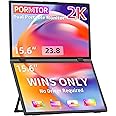 2K Laptop Screen Extender, 15.6" Triple Laptop Screen Extender(Wins Only), Foldable Dual Monitors HDMI USB-C Stacked Triple Portable Monitor 180°Rotation, Plug & Play for Laptops PC Phone
