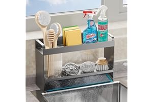 gianotter 2-Tier Sponge Holder for Kitchen Sink, kitchen sink caddy with Dish Brush Holder, kitchen organizers and storage(Black)