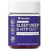 Trisundi Sleep Gummies Deep Relax 5-HTP Gummies – Melatonin, L-Theanine & Magnesium – Vegan Fruit-Pectin Formula – Gluten & Soy Free – 60 Gummies