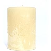 Still Water Candles Handmade Ivory Cream Pillar Candle Rustic Textured Unscented, Primitive Country Farmhouse Decor for Home and Wedding Centerpieces, Choose Size Small Large or Custom