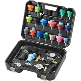 VEVOR 28 pcs Universal Radiator Pressure Tester Kit, Coolant Pressure Tester Kit with Manual Pump and Color-Coded Test Caps, Coolant Vacuum Refill kit for Cars Motorcycles Trucks Cooling System