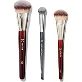 BK BEAUTY Face Brush Trio, 101 Foundation, 109 Mini &amp; A506 Concealer | 3-brush bundle for liquid and cream foundation, precision blending and under-eye concealer application.