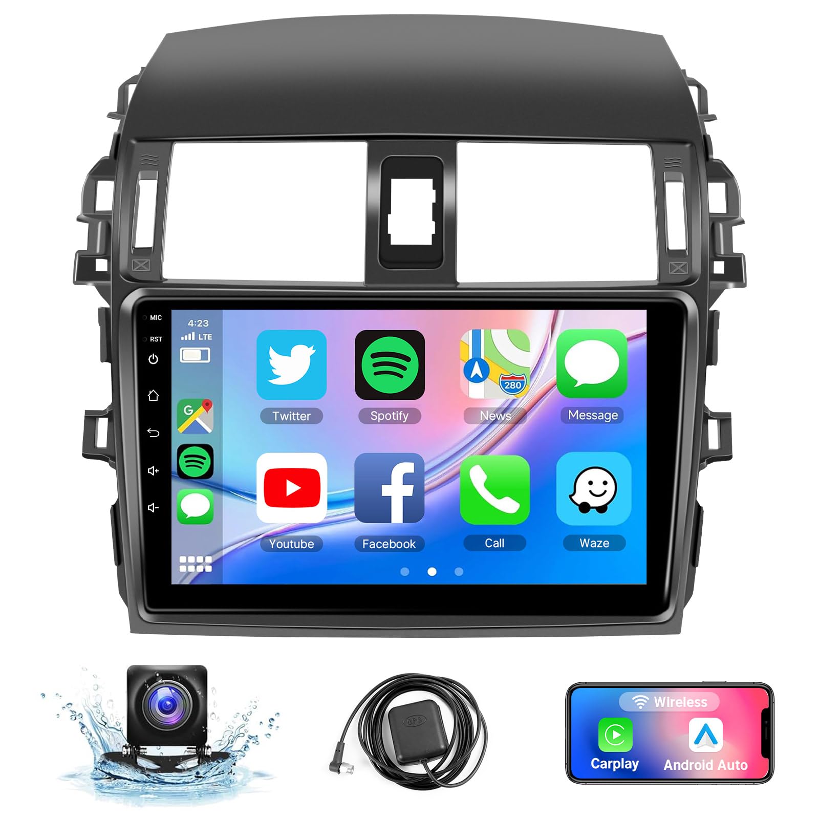 Photo 1 of *****NONFUNCTIONAL PARTS ONLY******
Naifay Android Car Stereo for Toyota Corolla 2009 2010 2011 2012 2013 Wireless Carplay Android Auto, 2+32G 9 inch Touch Screen Radio Bluetooth Car Audio Receivers in Dash GPS WiFi Mirrorlink SWC