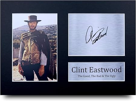 HWC Trading Clint Eastwood A4 Sin Marco Regalo De Visualización De Fotos De Impresión De Imagen Impresa Autógrafo Firmado por The Good, The Bad & The Ugly Los Aficionados Al Cine