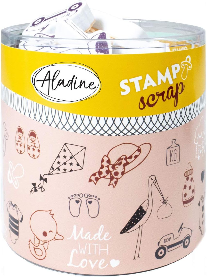Aladine, Stampo Scrap Birth, Stamp kit for Creative Cartery, Scrap, DIY, creative leisure