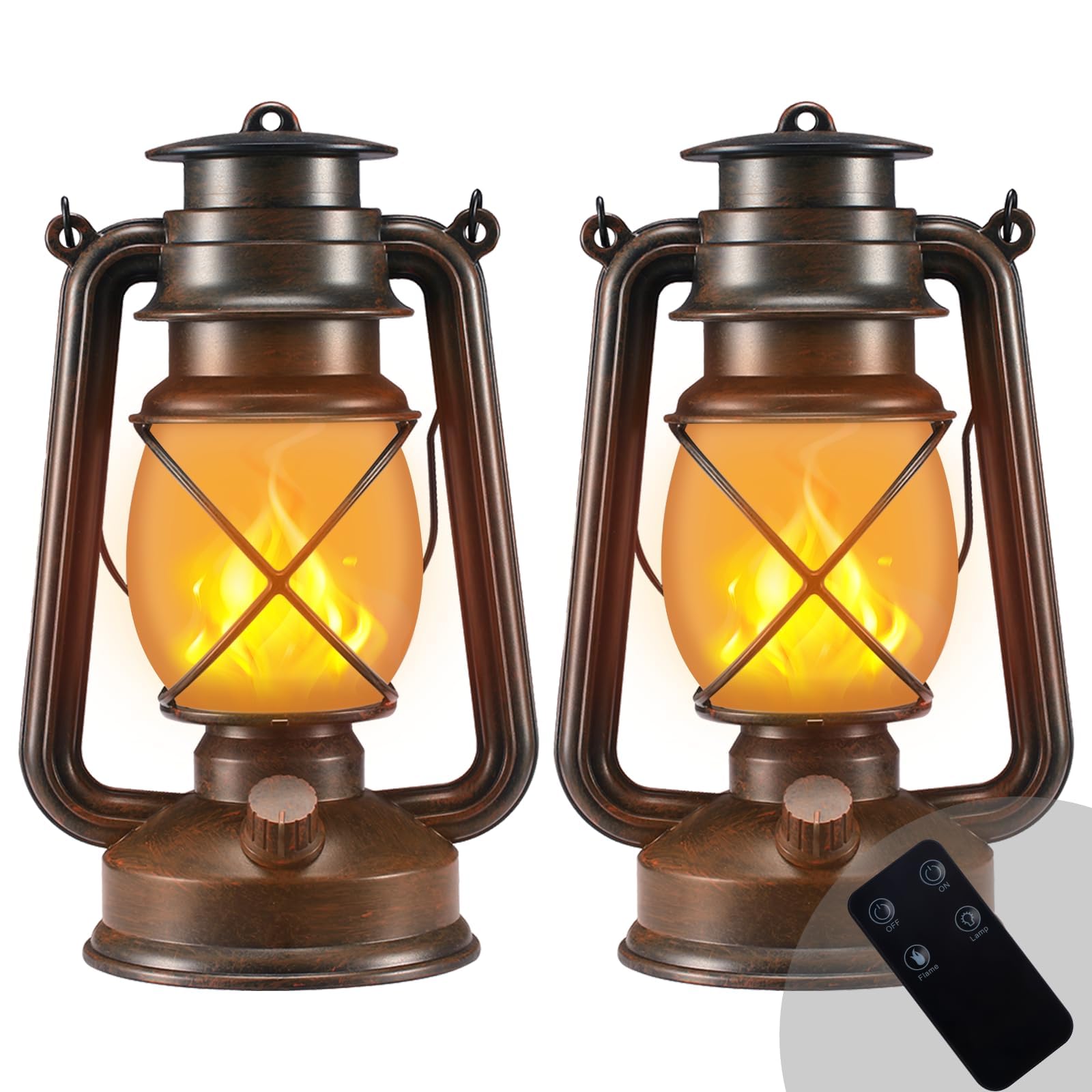 Photo 1 of *****ONLY ONE PIECE******
Outdoor Lanterns Waterproof Hanging Vintage LED Camping Lamps with Dancing Flame Non-Solar Remote Control Light Landscape Decor for Table Patio Garden Yard Pathway Porch 2Pack (3AA Batteries Power)