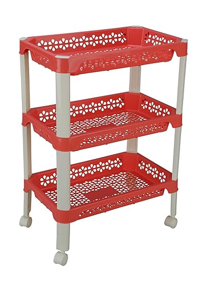 Kolorr Florina 3 Rack Medium Size Trolley Kitchen Storage Cart