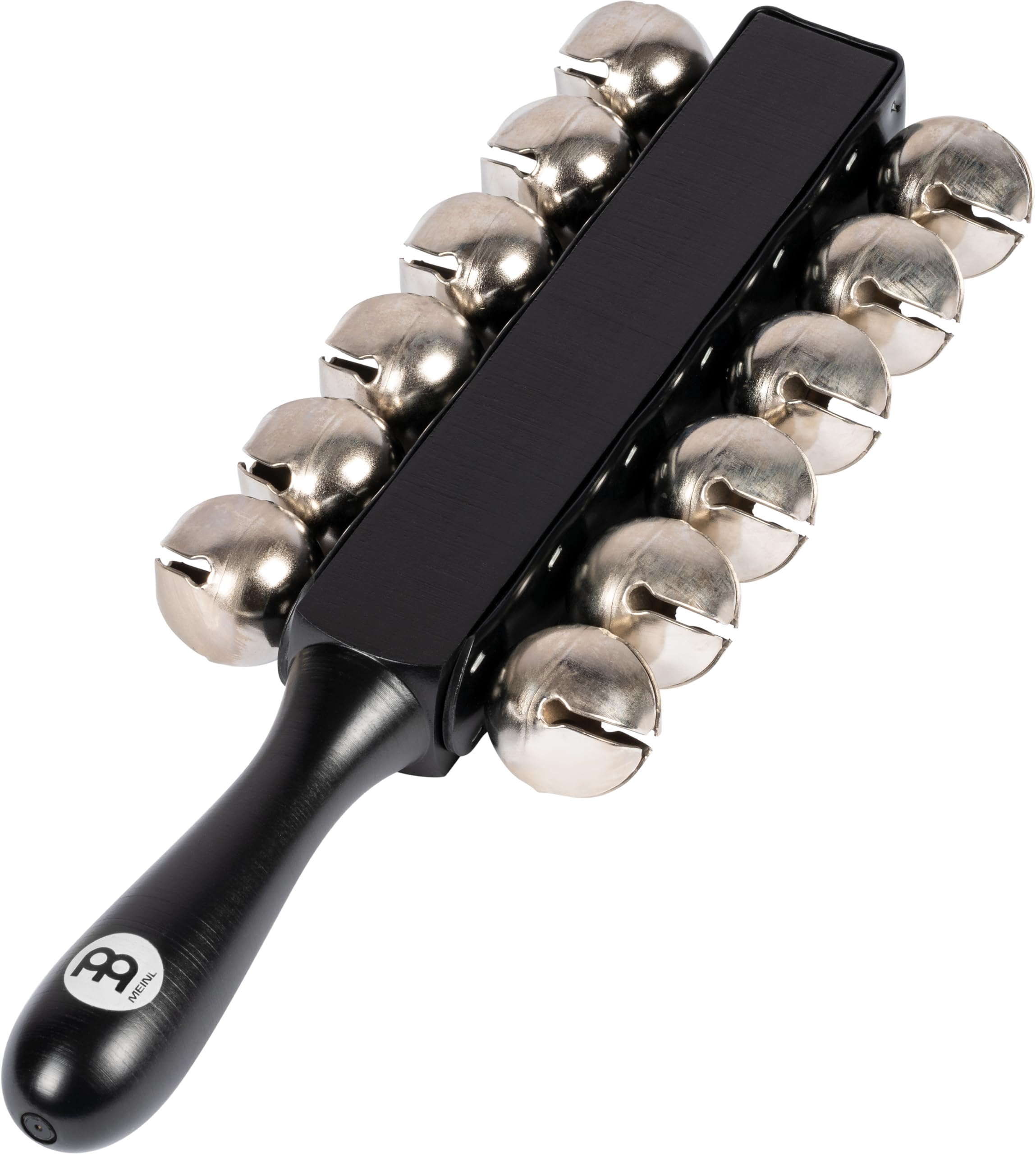 Meinl Percussion Sleigh Bells Instrument - Sleigh Bell Musical Instrument with 12 Steel Bells - With Handle - Wood / Steel, Black / Silver (SLB12)