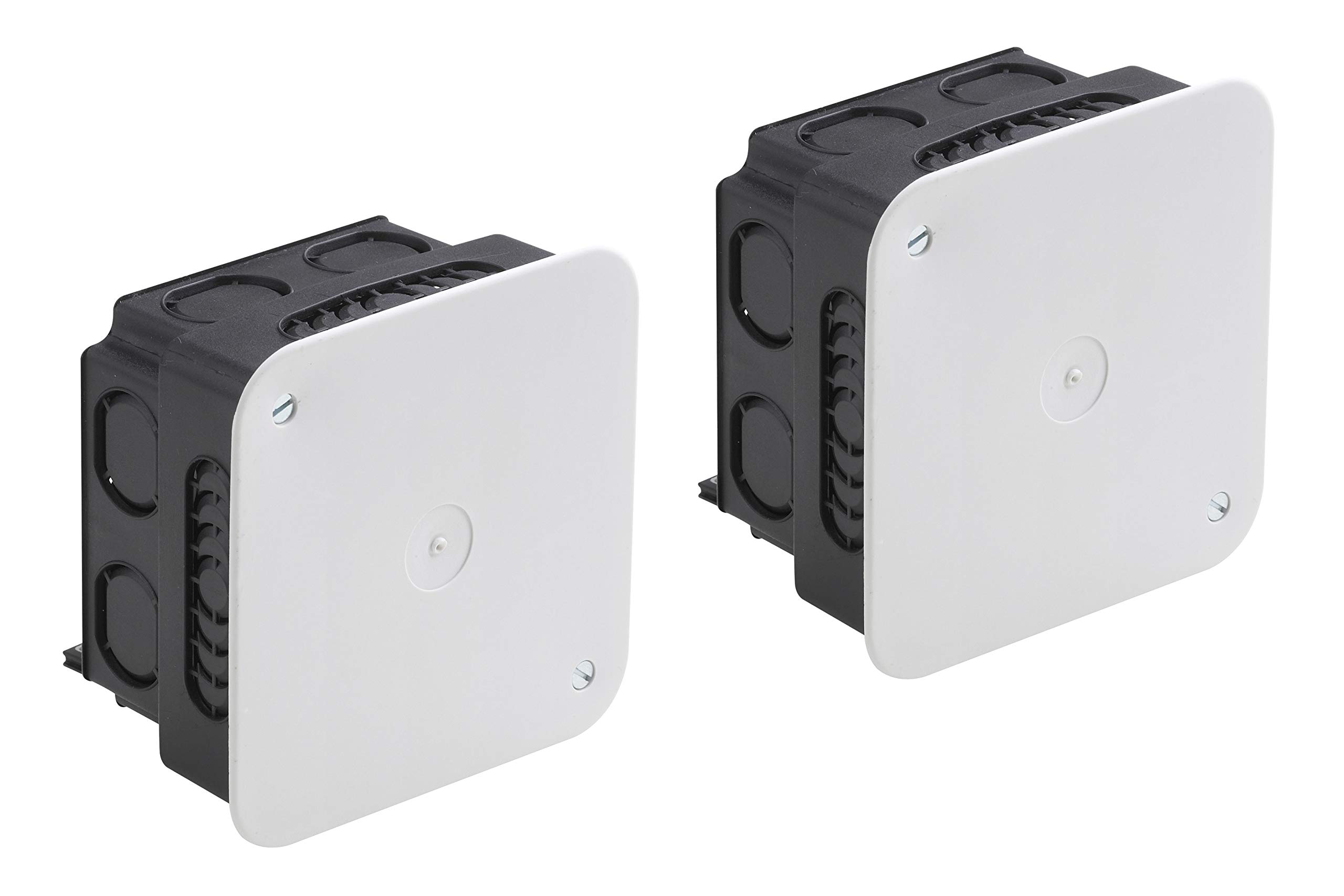 Meister Flush-Mounted Junction Box - 100 x 100 x 45 mm - Pack of 2-14 Cable Grommets - With Lid - For Dry Indoor Use/Flush-Mounted Box in Set/Distribution Box for Interior Installation / 7461130